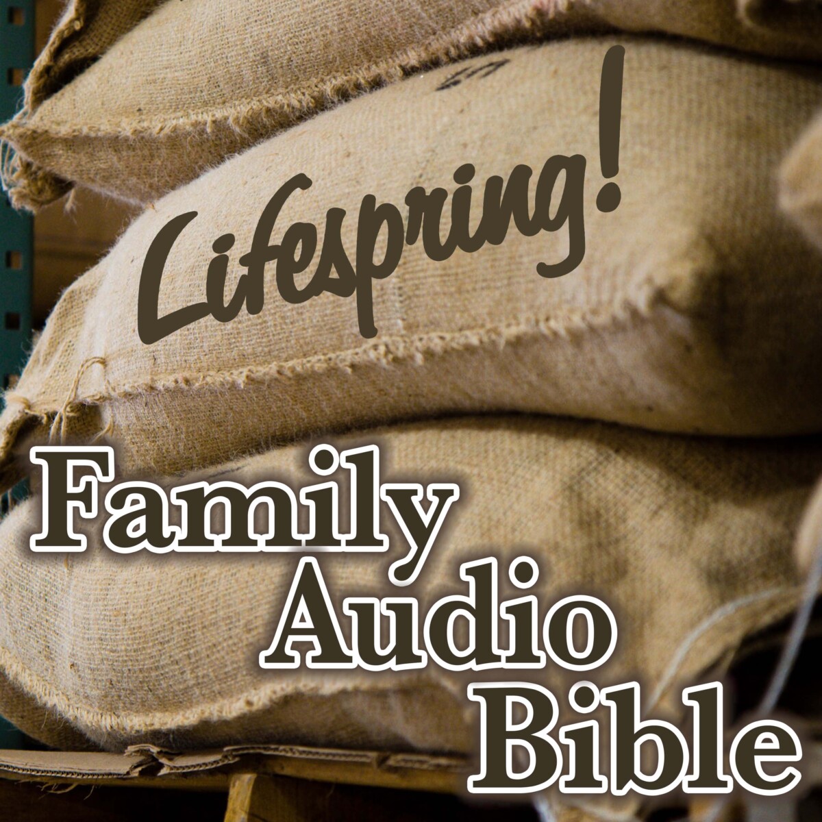 S12E209Art3000-lifespring logo on burlap coffee sacks