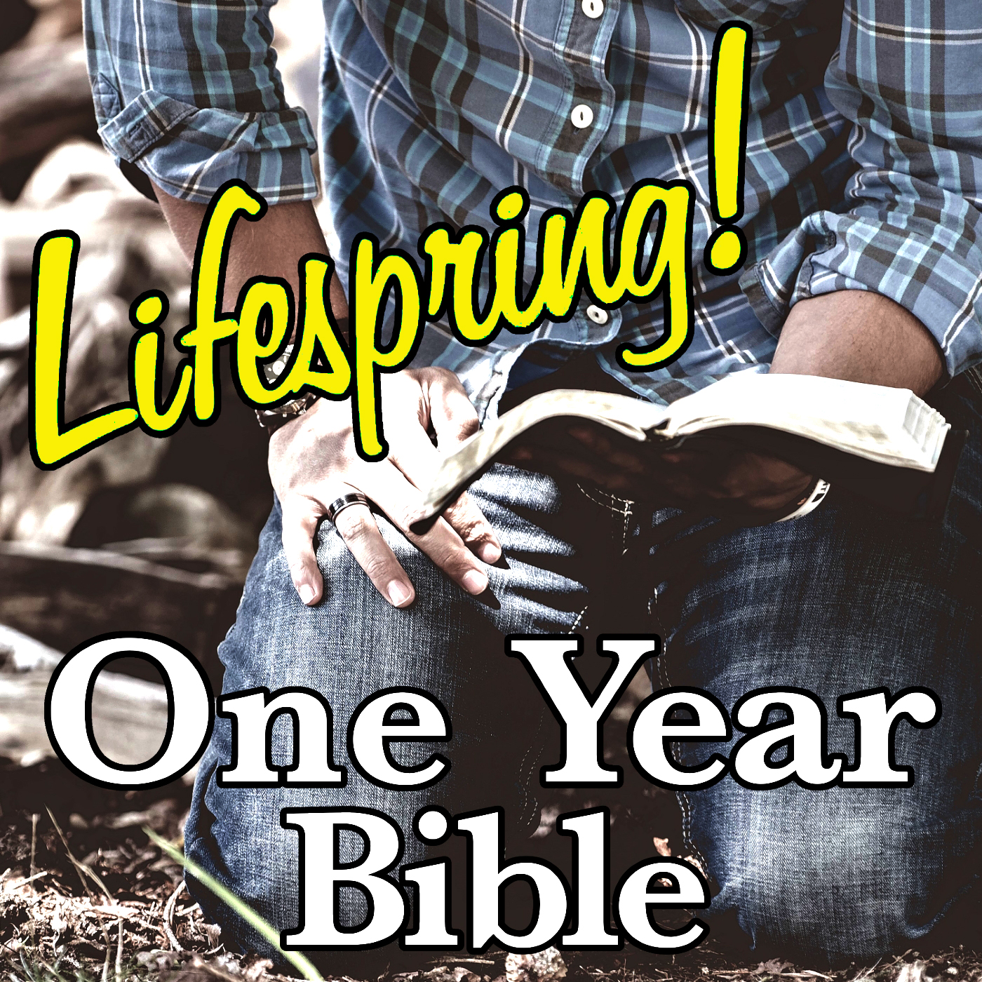 S13E312ArtSWS1400-man outdoors reading bible